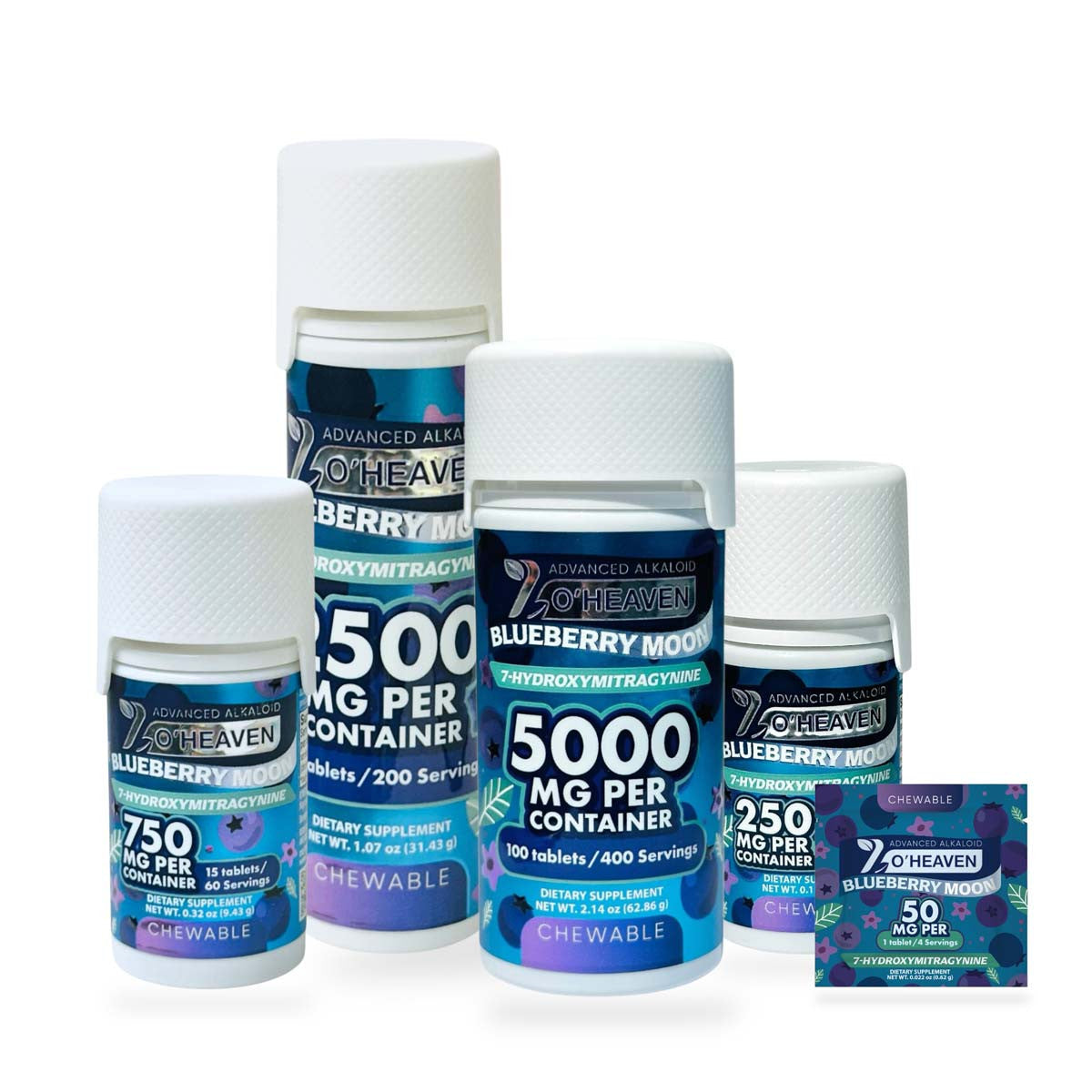 7 O'Heaven 7-OH Kratom Extract Tablets Blueberry Moon | 50MG Per Tablet