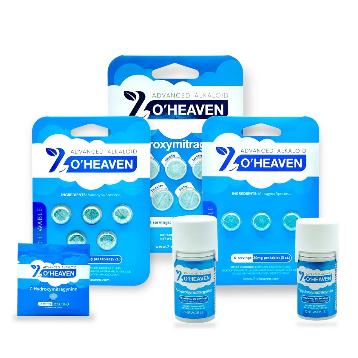 7 O'Heaven 7-hydroxymitragynine 20mg Chewable Tablets