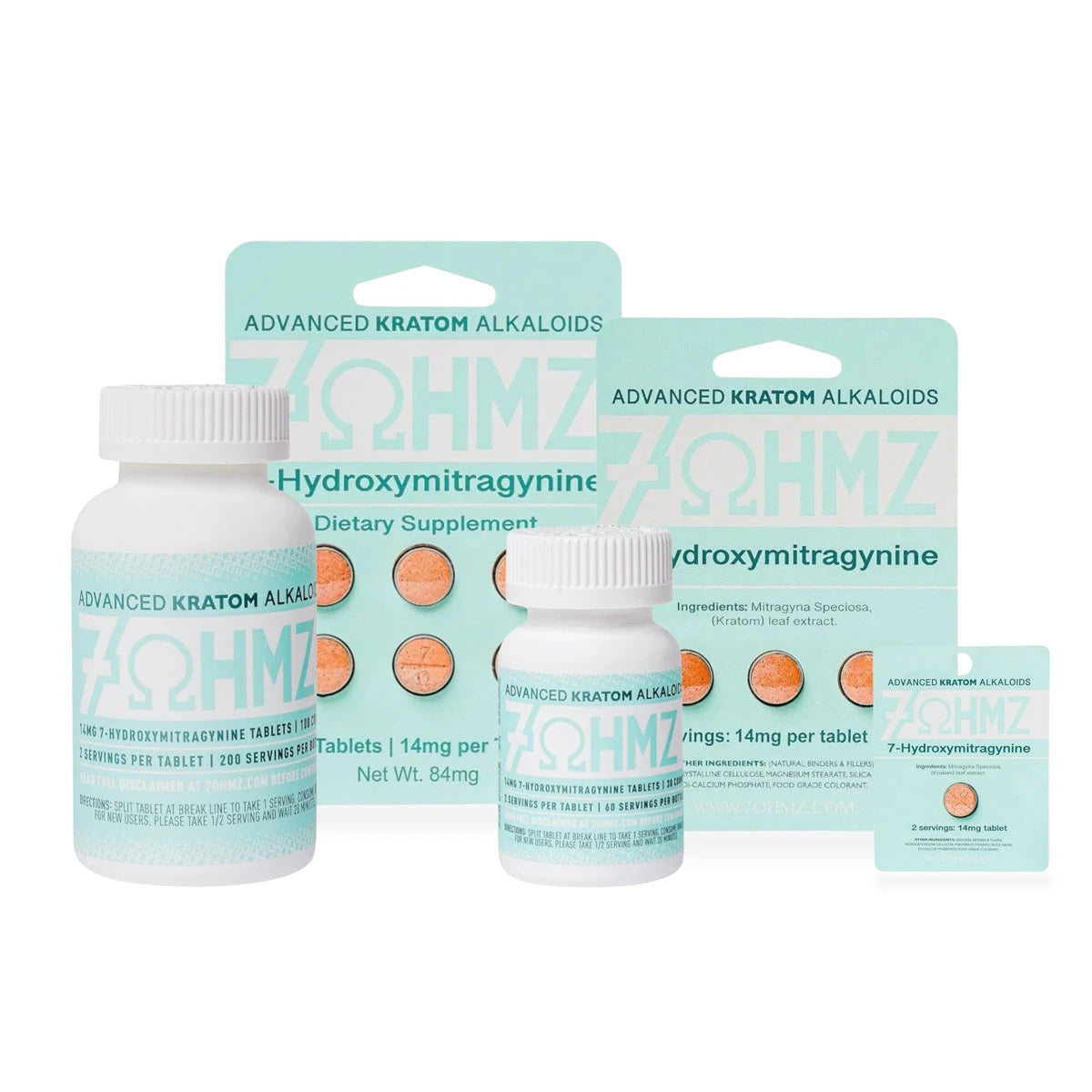 7OHMZ 14mg 7-hydroxymitragynine Tablets