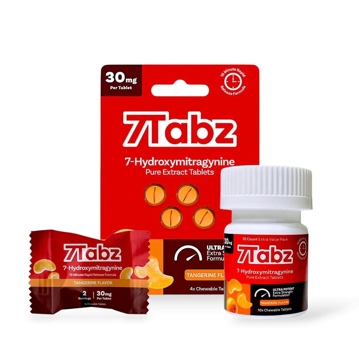 7Tabz 30MG 7-Hydroxymitragynine Tangerine Kratom Tablets