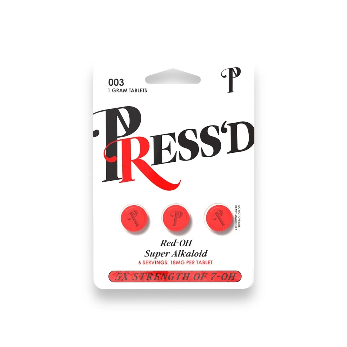 Press'D Kratom Red-OH Pseudo 5X 7-OH Tablets | 3CT | 18MG