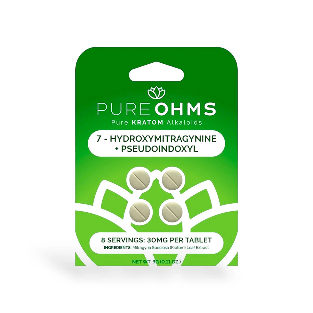 Pure Ohms 30MG 7-Hydroxymitragynine + Pseudoindoxyl Tablets | 4CT