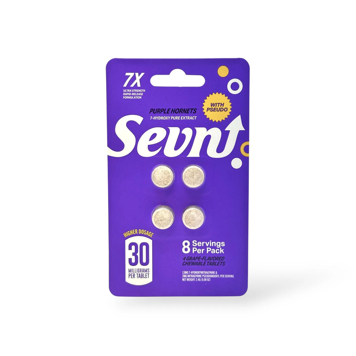 Sevn 7-Hydroxy With Pseudo Tablets Purple Hornets | 30MG