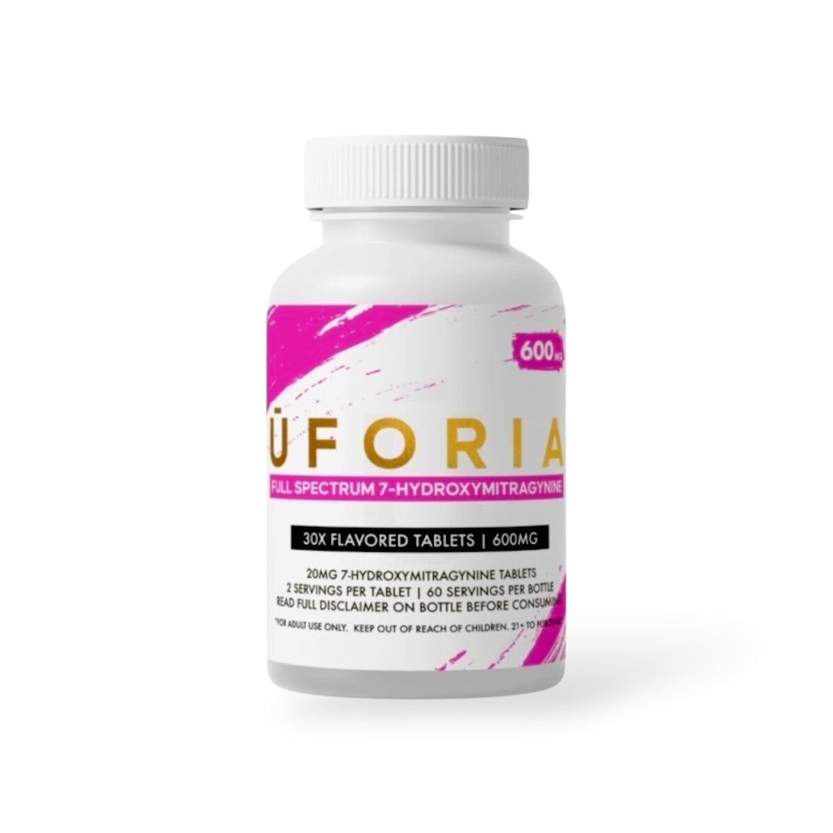 Uforia Full Spectrum 7-Hydroxymitragynine Tablets Pink | 20MG Per Tablet