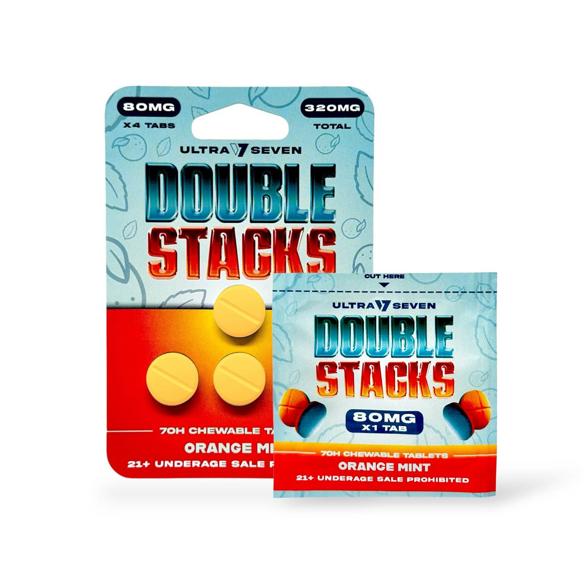Ultra Seven Double Stacks 7-OH Chewable Tablets Orange Mint | 80MG Per Tablet